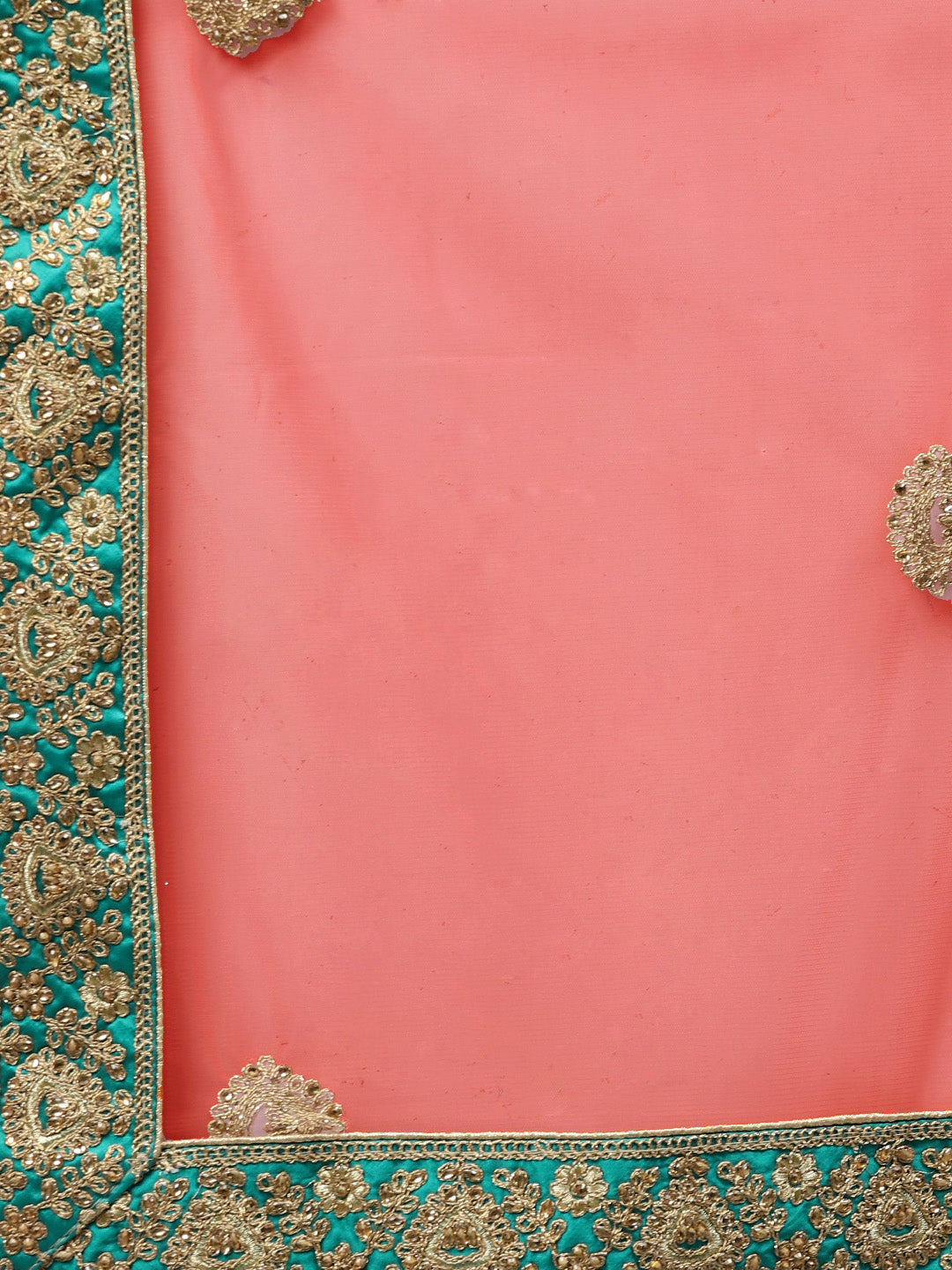 Pastel Semi-Stitched Lehenga Set with Zari & Resham Meenakari Floral Embroidery