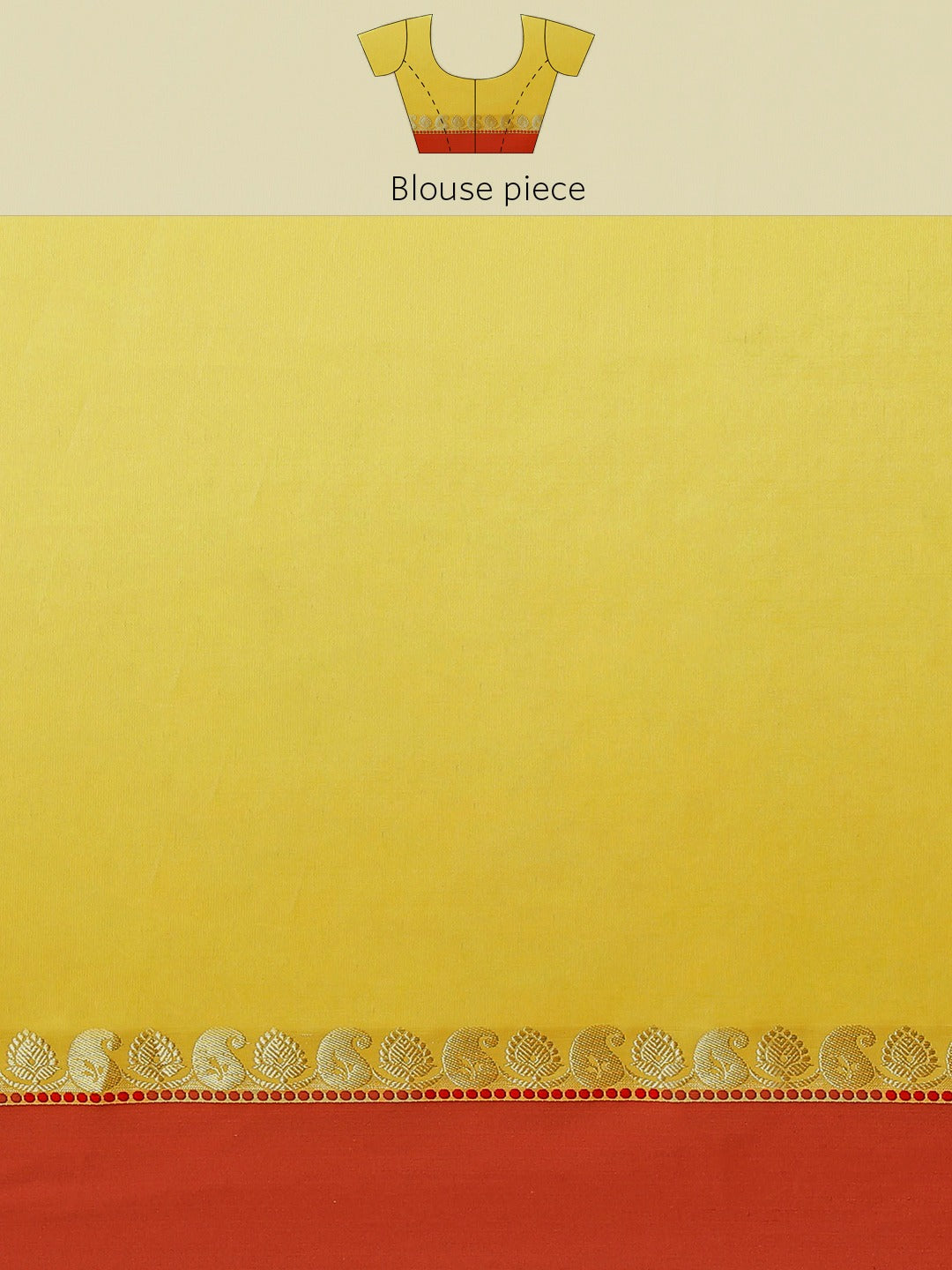 Yellow Handloom Bengali Style Gadwal Saree With Red Broad Border