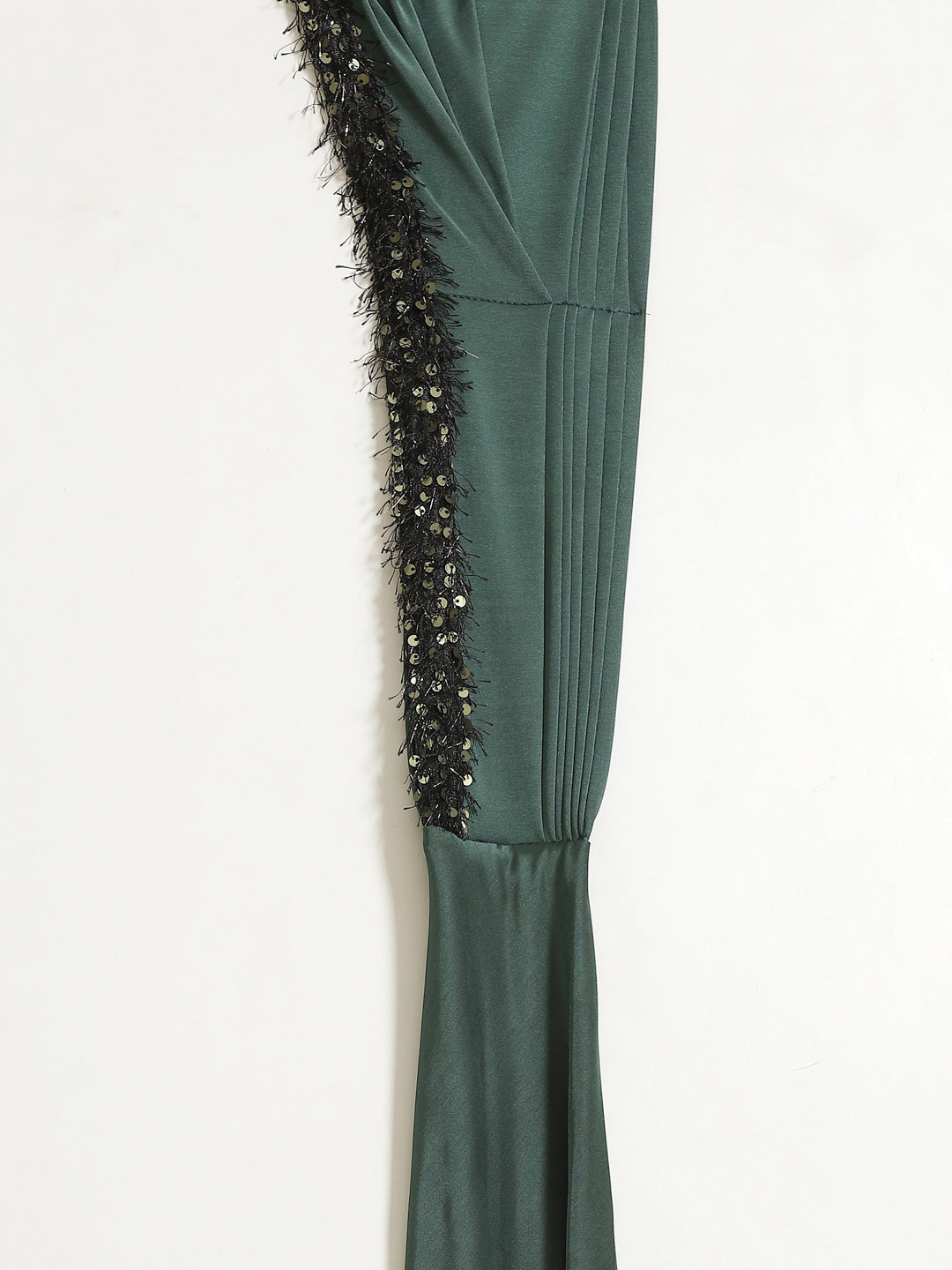 Ruffled Pre-Stitched Saree Gown with Festive Layering & Bling Sequence Embroidery Blouse