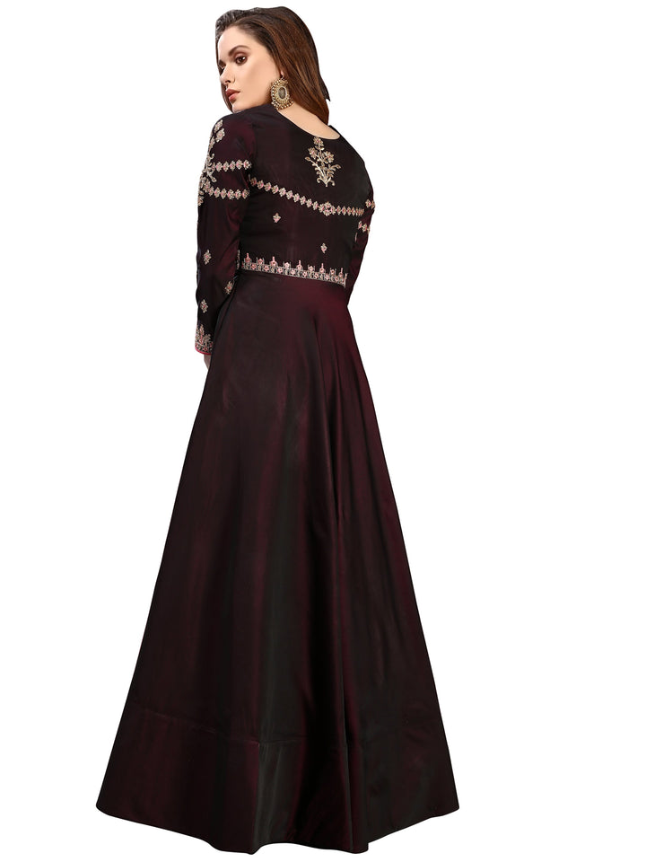 Embellished Gown with Zari Jeweled Pattern neckline