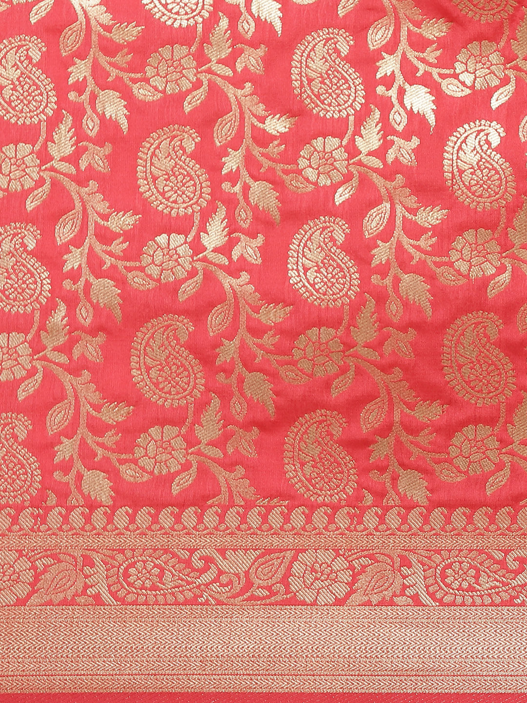 Banarasi Handloom Paisley Saree with Oxidised Gold Zari Woven  floral and paisley motifs