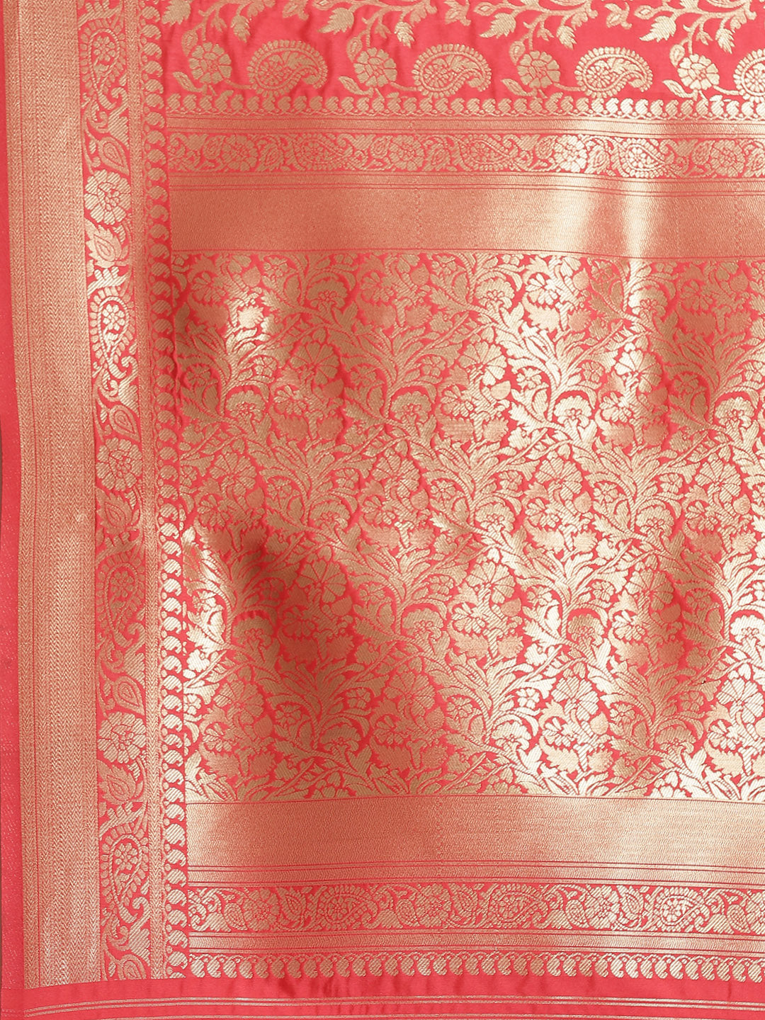 Banarasi Handloom Paisley Saree with Oxidised Gold Zari Woven  floral and paisley motifs