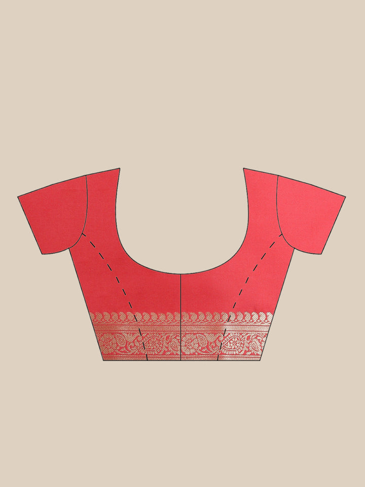 Banarasi Handloom Paisley Saree with Oxidised Gold Zari Woven  floral and paisley motifs