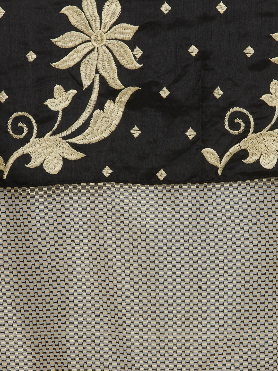 Black & Gold Embroidered Art Silk Party Wear Saree