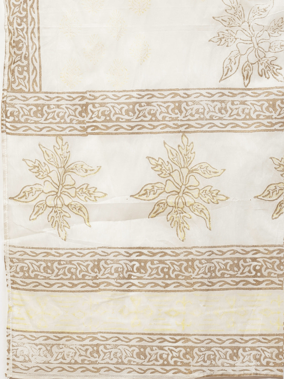 Pure Cotton Cambric Block Printing Dress Material with GottaPatti Embroidery & Sharara
