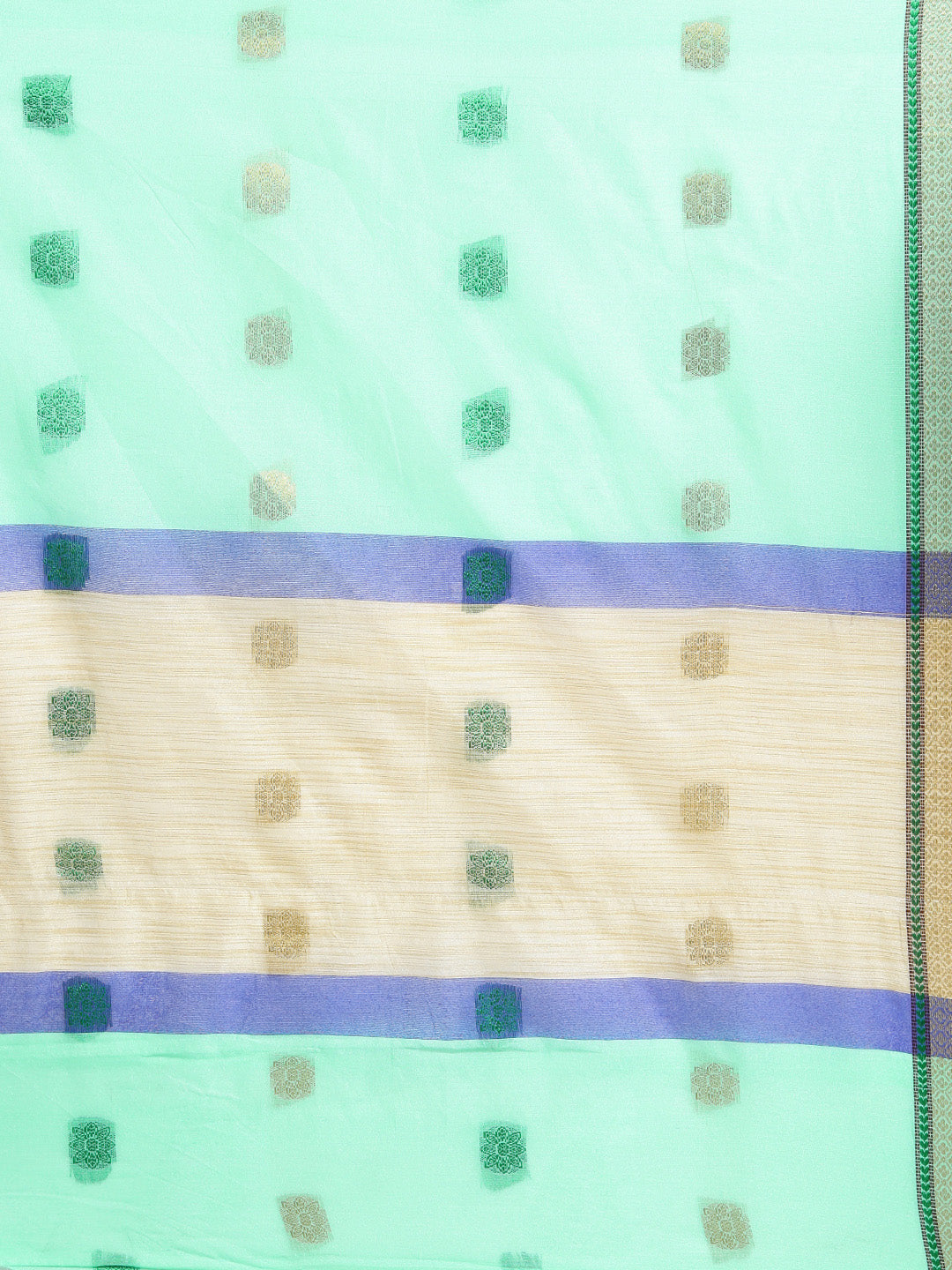Bright Chanderi Silk Saree with Contrast Floral Pattern
