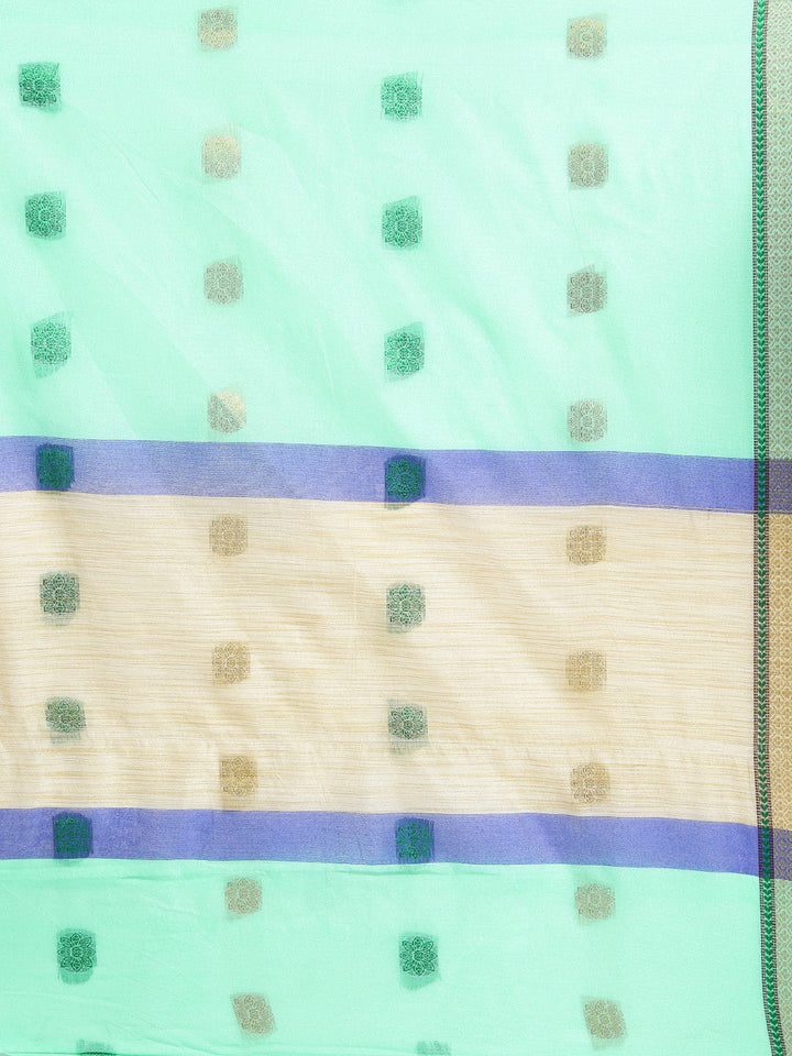 Bright Chanderi Silk Saree with Contrast Floral Pattern