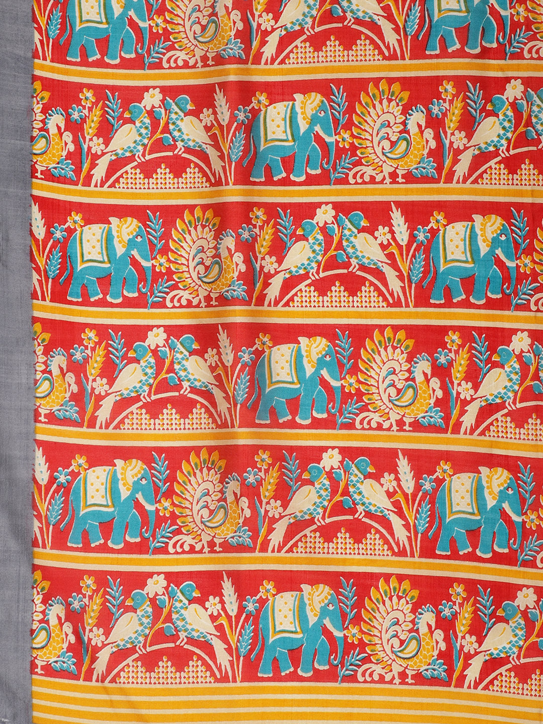 Bhagalpuri Silk Printed Saree with Animal Motifs