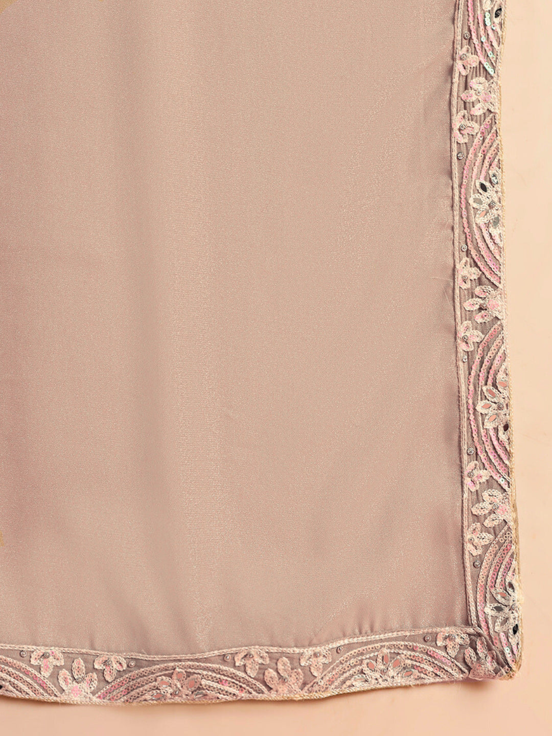Resham & Sequin Embroidered Kurta Set with Kalidar Pallazo & Crystal Embellishments