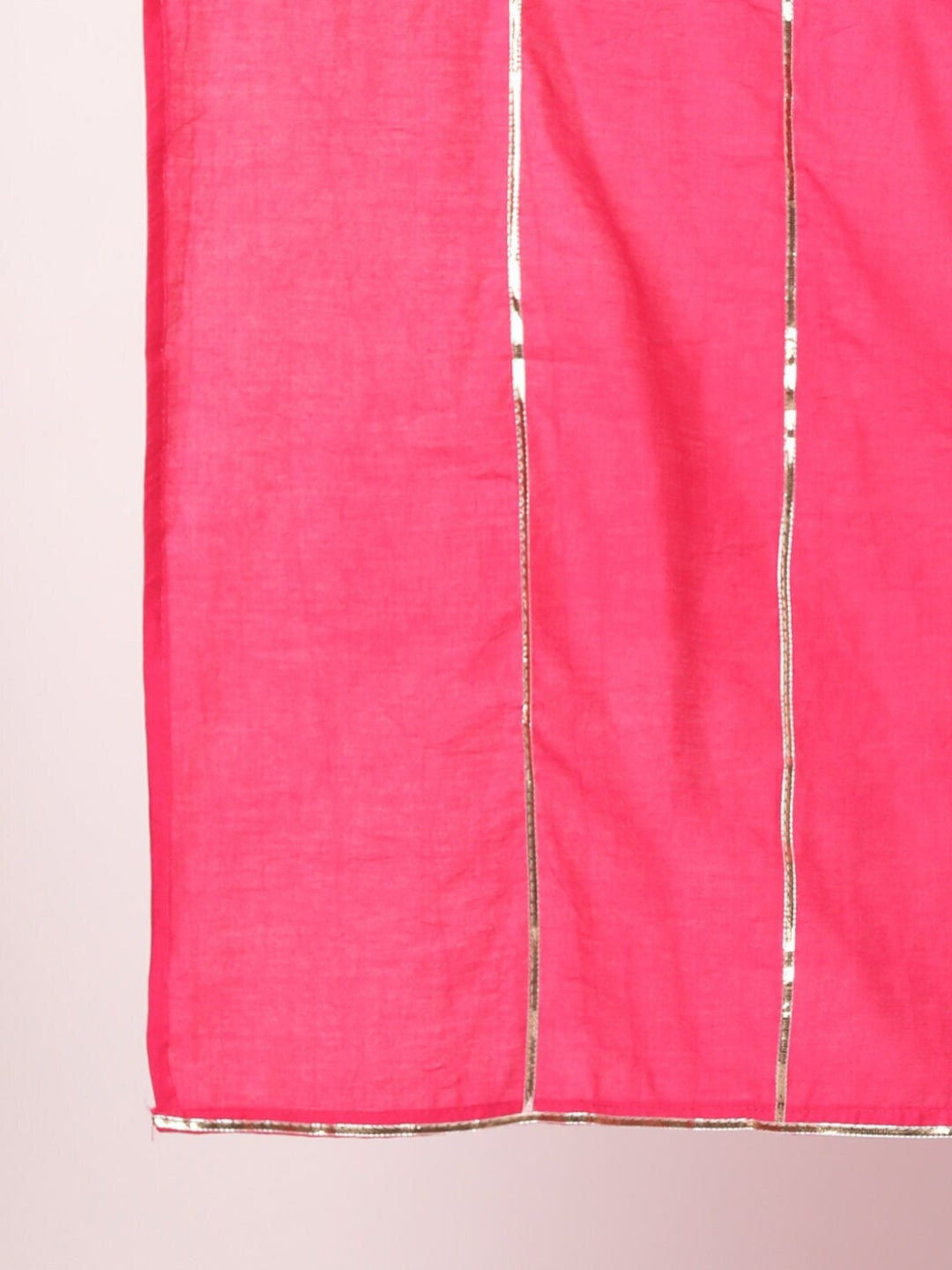 Zari Embroidered Kurta With Gota-Patti Striped Pallazo and Dupatta & Paisley Motifs