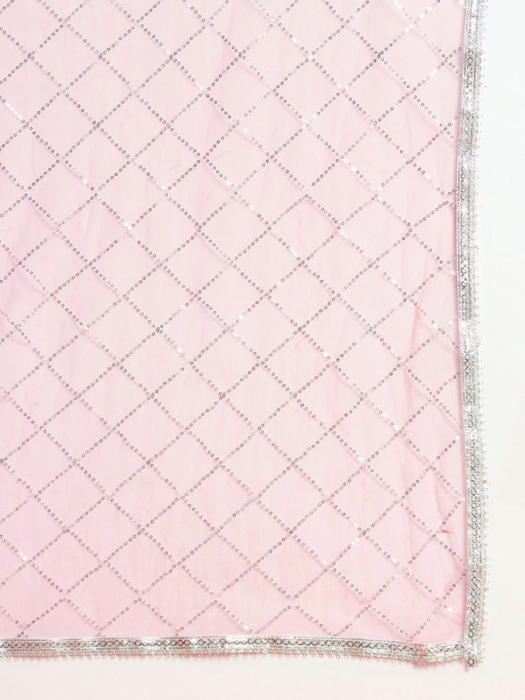 Mirror & Aari Embroidered Gharara Set with Peplum Scalloped Choli & Sequinned Dupatta