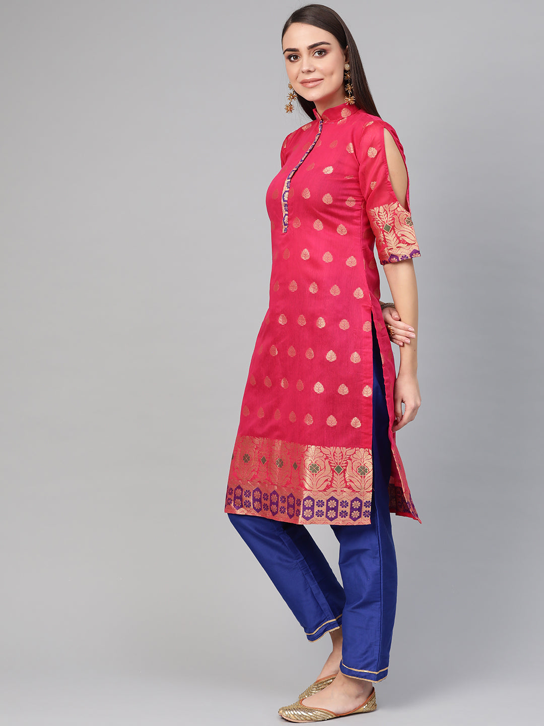 Banarasi Handloom Dress Material with Zari Resham Weaving