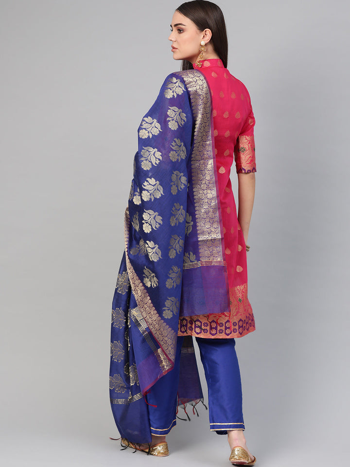 Banarasi Handloom Dress Material with Zari Resham Weaving