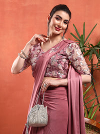 Chhabra 555 Pre-Stitched Draped Saree with Sequin Cut-Dana Embroidery Blouse & Embellished Belt