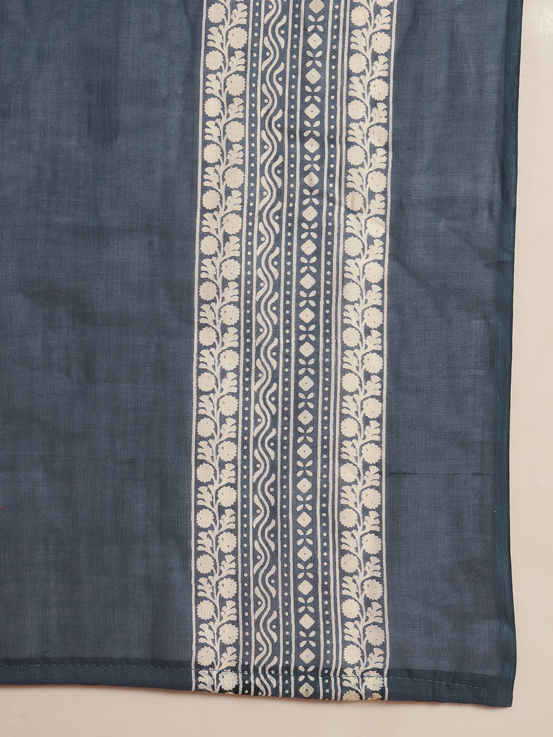 Mirror Embellished Cotton Suit Dupatta with Schiffli Laces & Reverse Tropical Print