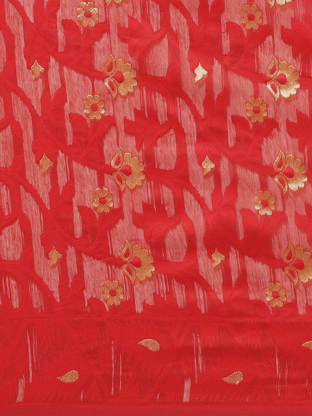 Handloom Chanderi Saree with Abstract woven pattern and Gold Zari weaving