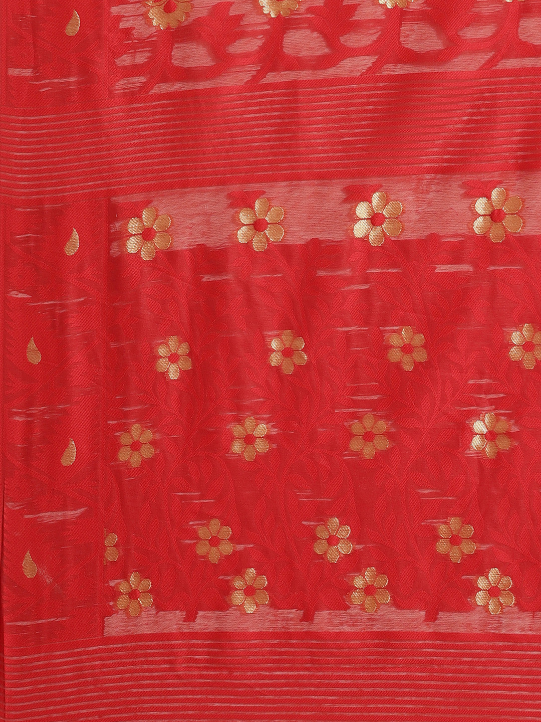 Handloom Chanderi Saree with Abstract woven pattern and Gold Zari weaving