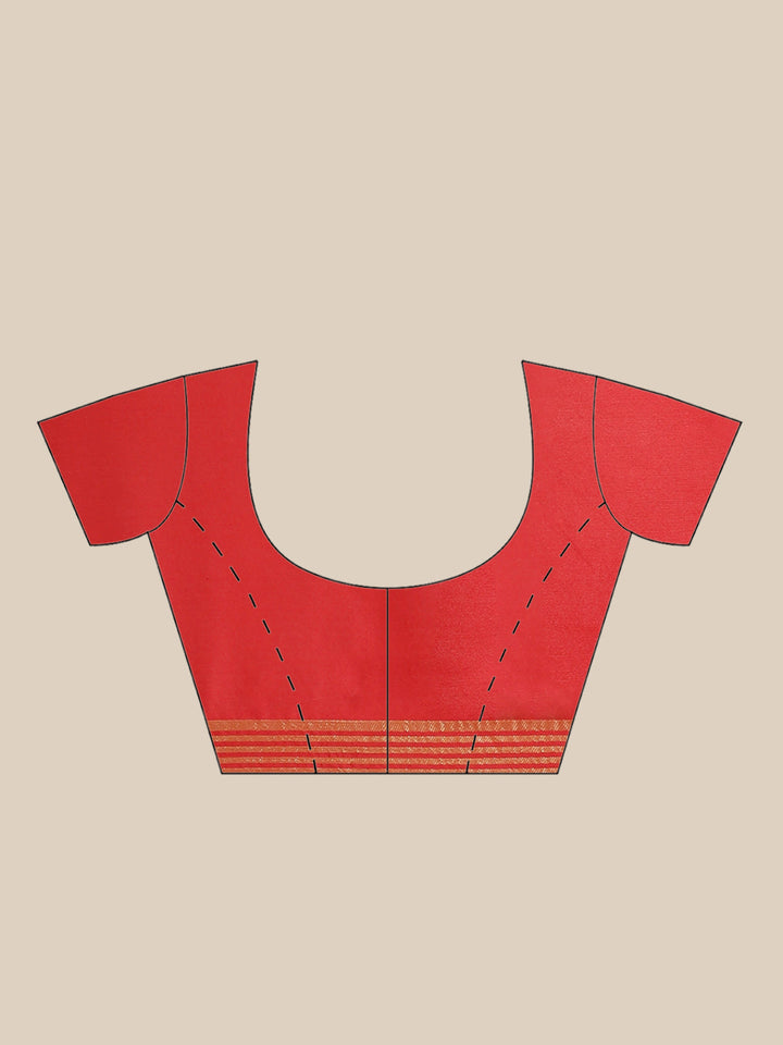 Handloom Chanderi Saree with Abstract woven pattern and Gold Zari weaving