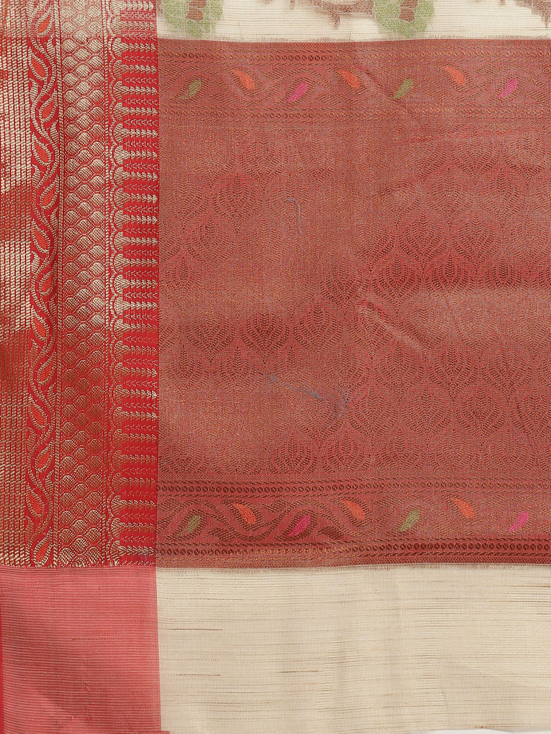 Silk Floral Meenakari Motifs Royal Saree With Contrast Pallu Blouse