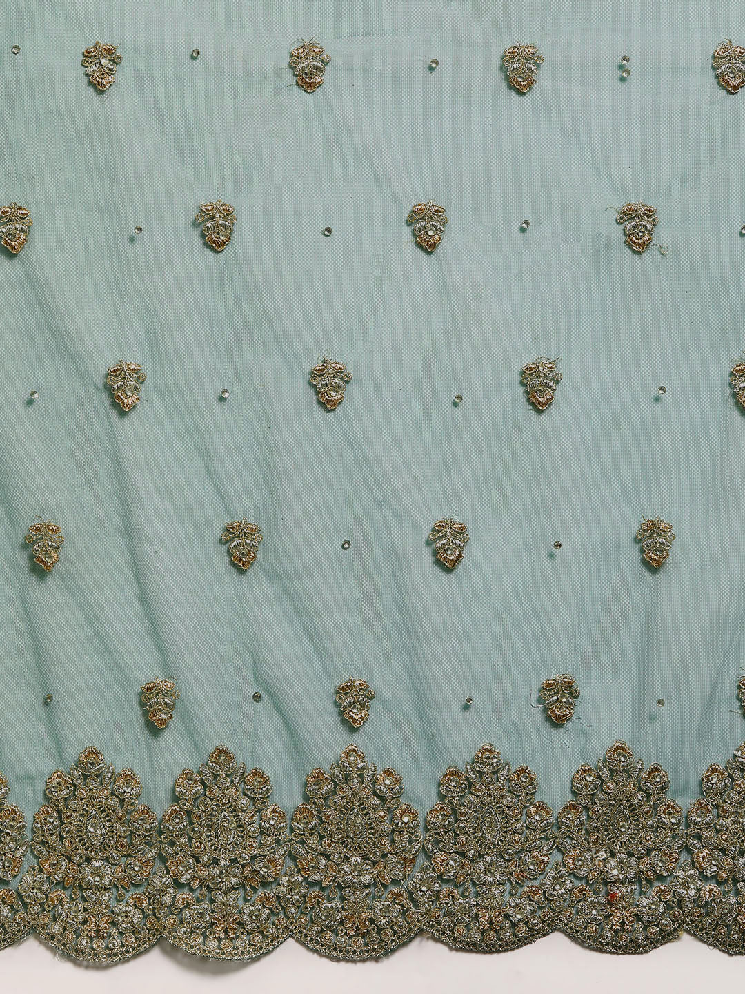 Bottle Green Bright Metallic Zari Saree with Cut-Work Border