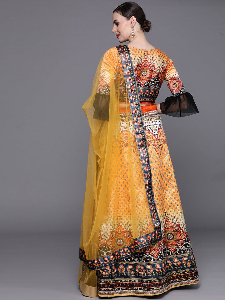 Semi-stitched Digital Print Lehenga Set