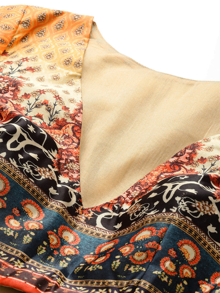 Semi-stitched Digital Print Lehenga Set