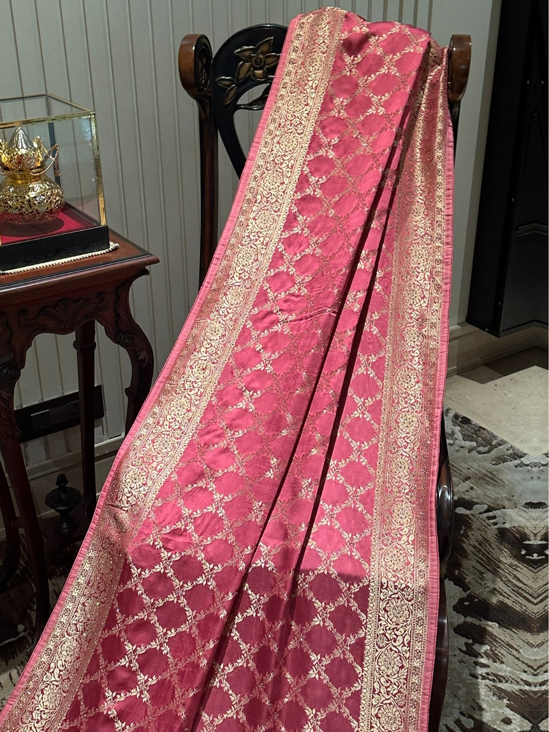 Graceful Pink Silk Saree