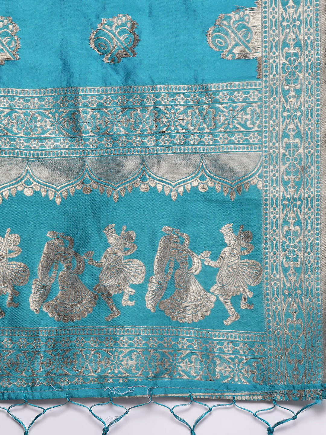 Pink Semi Stitched Banarasi Brocade Silk Lehenga Choli with Zari & Resham Elephant Motifs