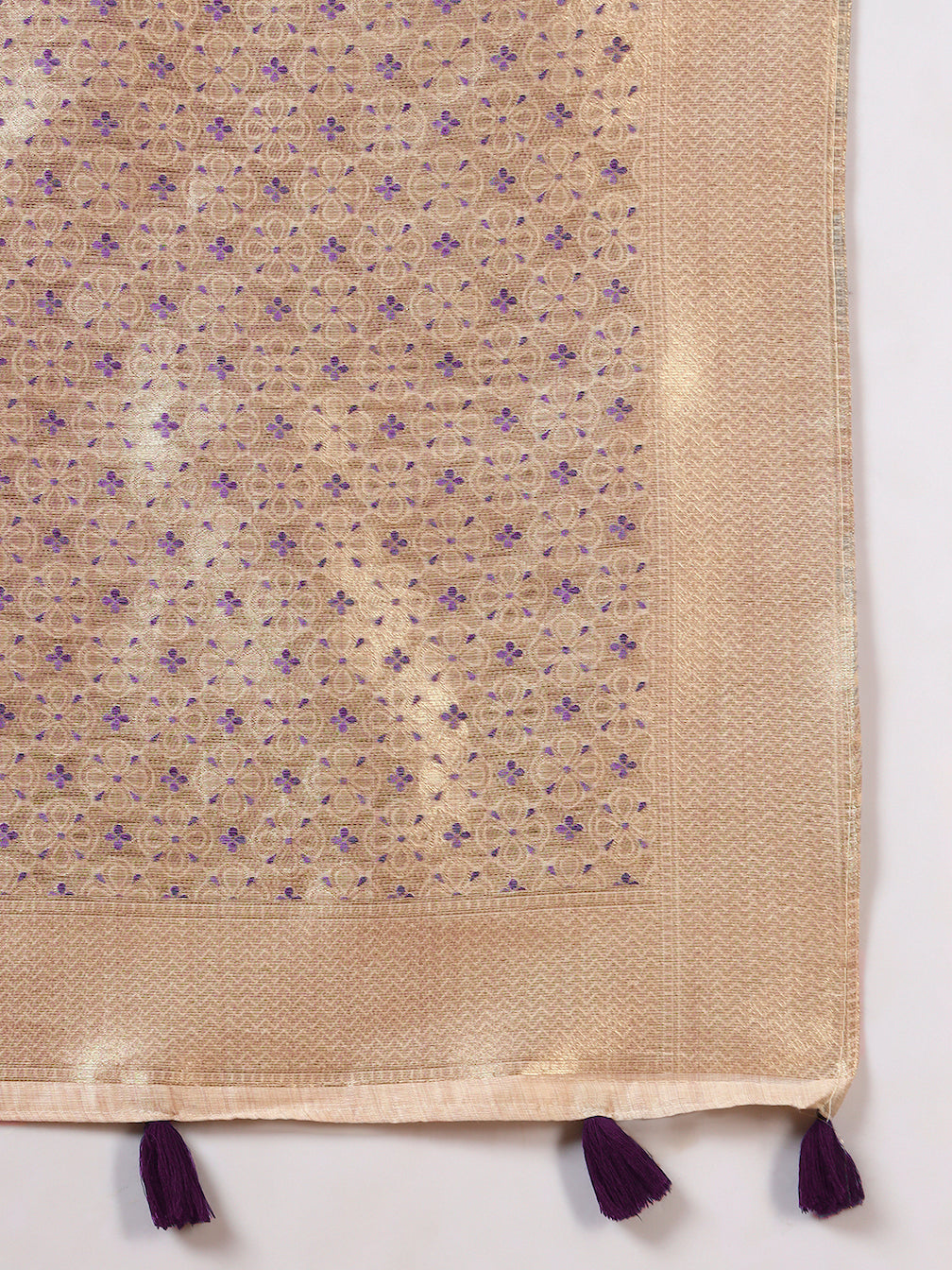 Ageless Traditional Banarasi Chanderi Jute Cotton Saree with Meenakari Resham Weaving