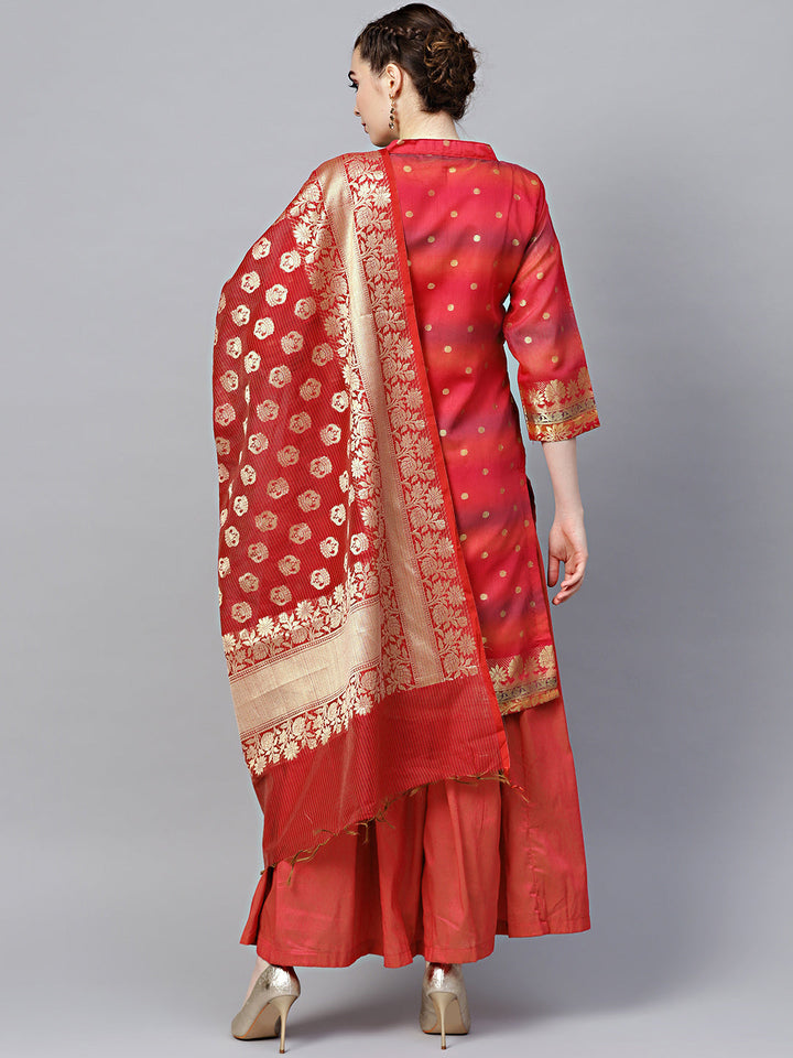 Banarasi Handloom Dress Material with Zari Resham Weaving