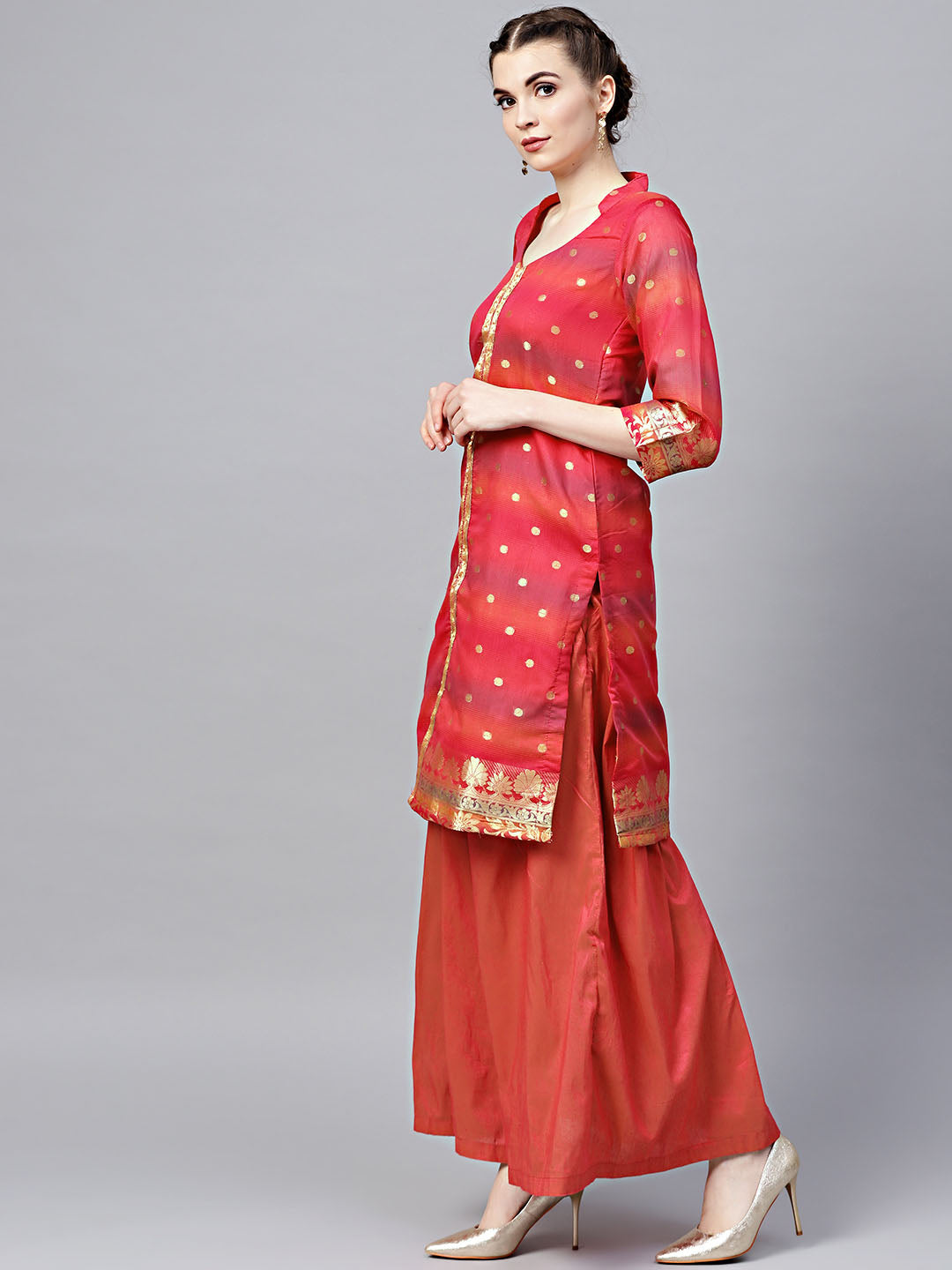 Banarasi Handloom Dress Material with Zari Resham Weaving