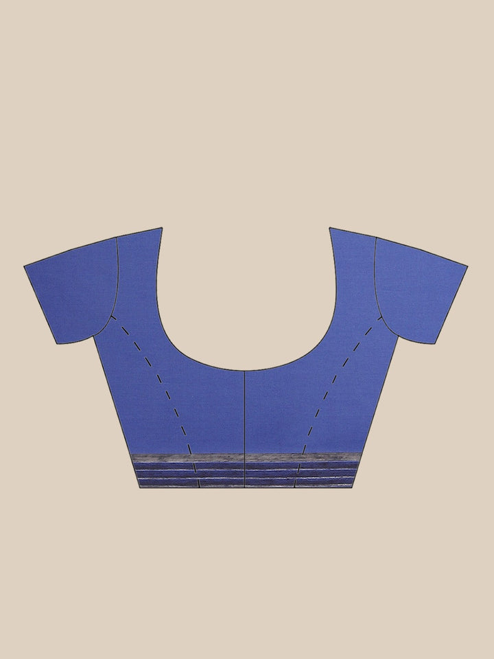 Blue Zari Embroidered Mughal Motif Georgette Saree
