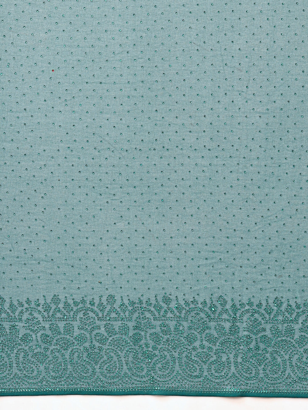 Teal Georgette Cocktail Bling Saree with Hundreds of Crystal Embellishments