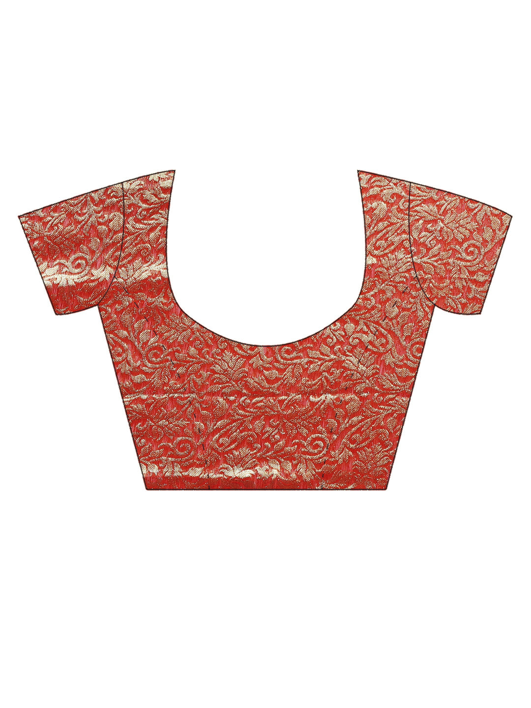 Mysore Georgette Orange to Red ombre dyed saree with Leaf shaped weaved motifs