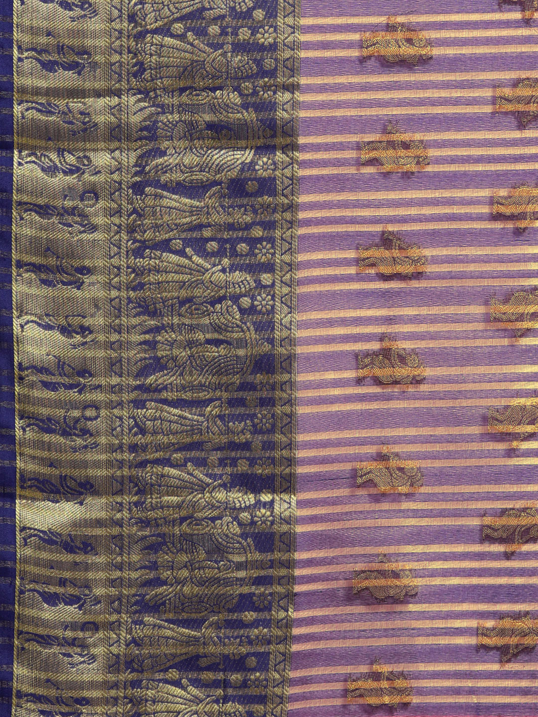 Banarasi Handloom Silk Saree Woven with Bridal Scenes and Figurines