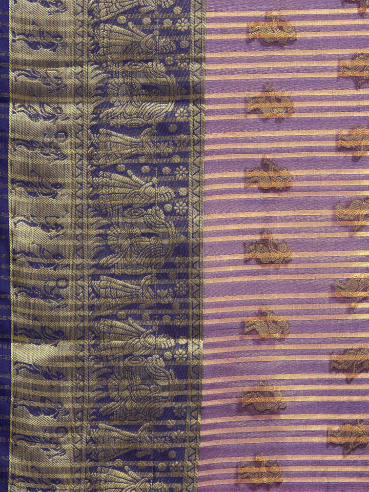 Banarasi Handloom Silk Saree Woven with Bridal Scenes and Figurines
