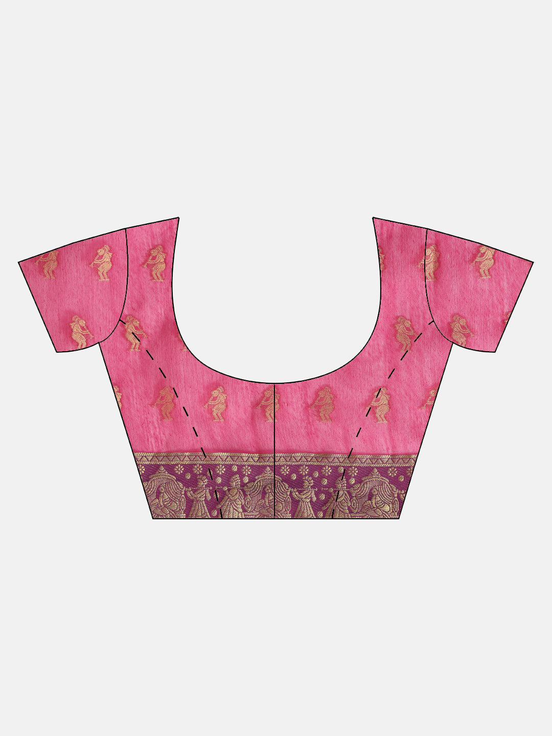 Banarasi Handloom Silk Saree Woven with Bridal Scenes and Figurines