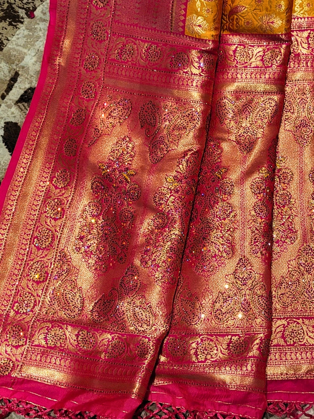 Majestic Maroon and Gold Banarasi Silk Saree