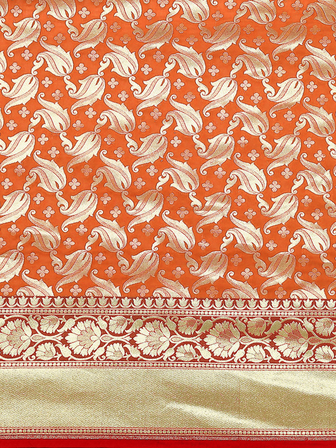 Orange Woven Design Handloom Banarasi Art Silk Saree