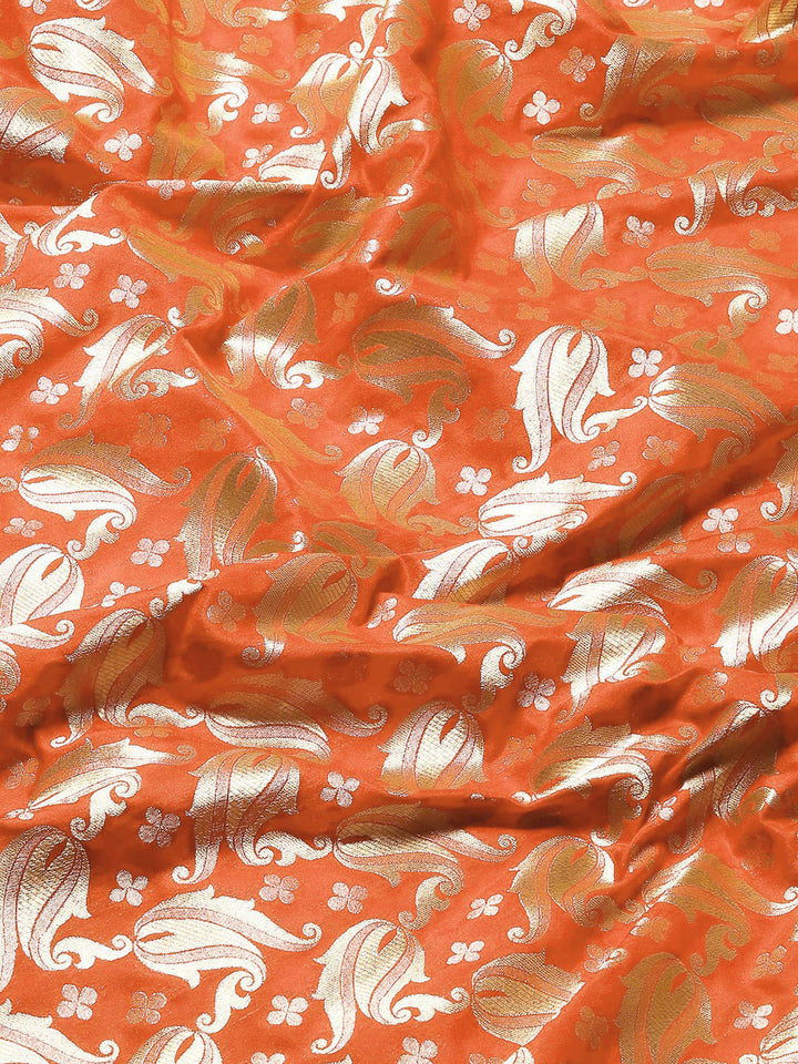 Orange Woven Design Handloom Banarasi Art Silk Saree