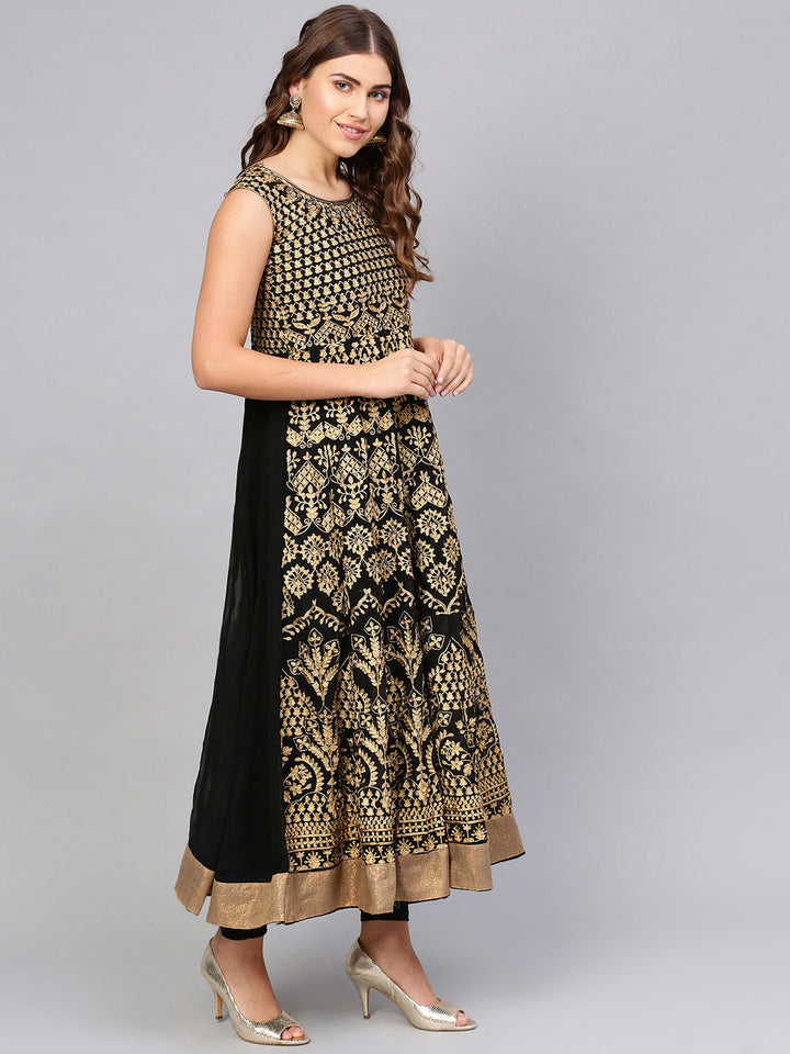Anarkali Kurta Set With Zari Resham Embroidery