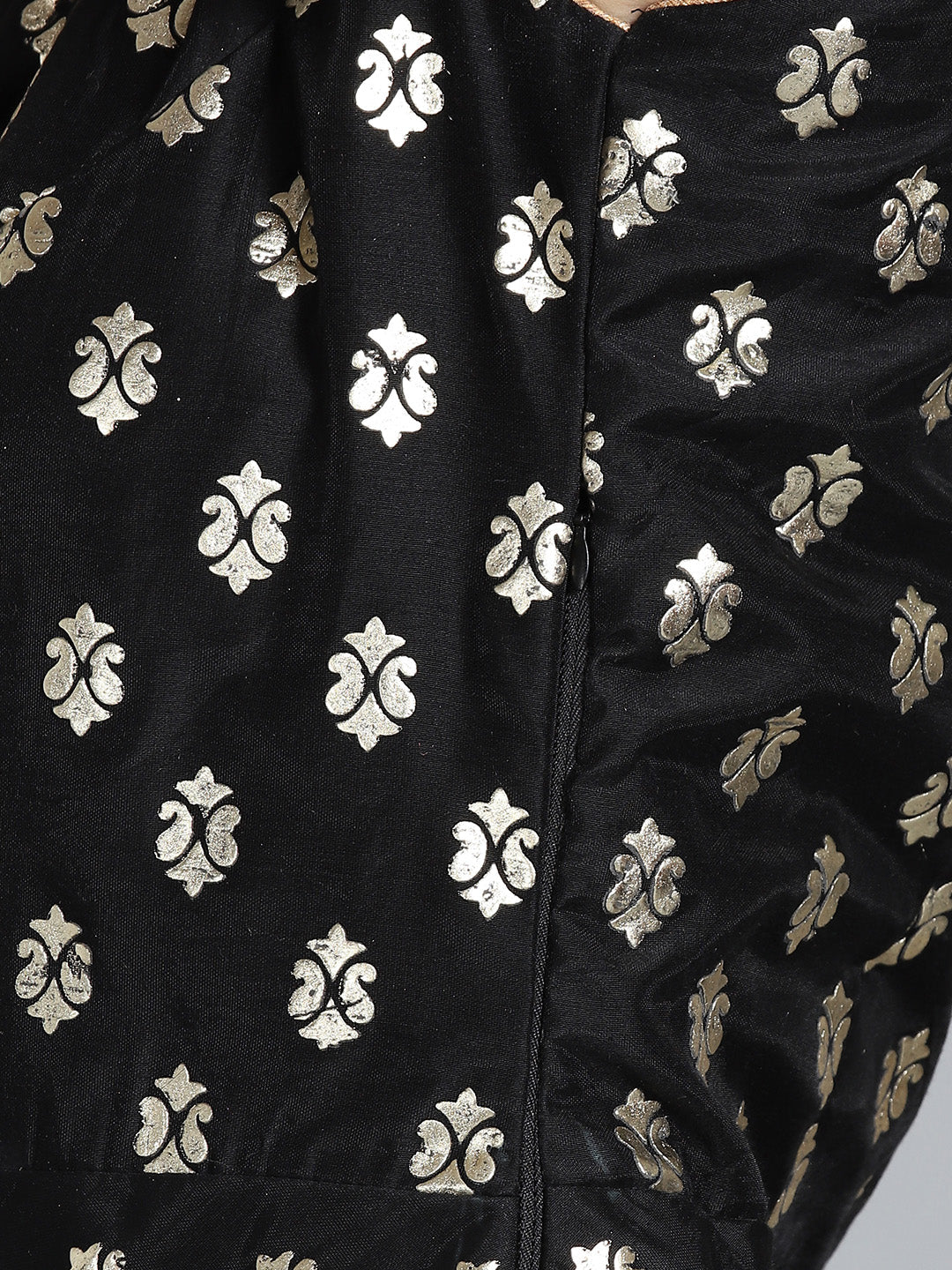 Foil Print Anarkali Suit with Embroidered Dupatta