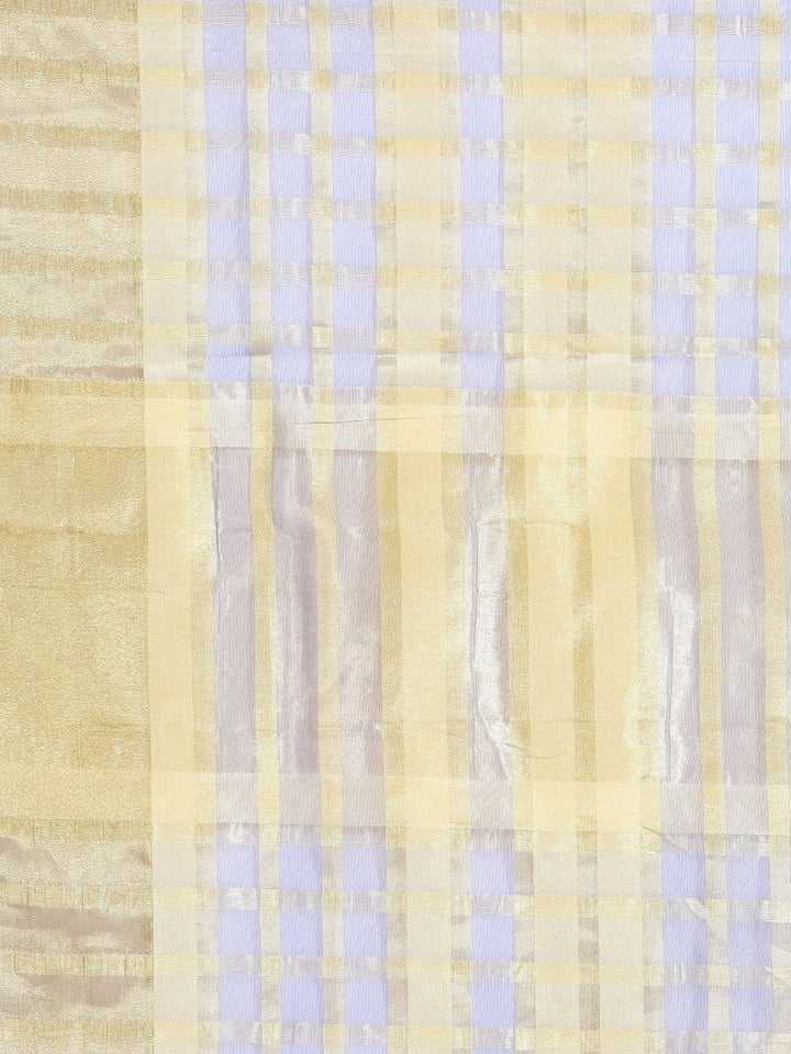 Zari Woven Chanderi Saree with Gharchola Checkered Pattern