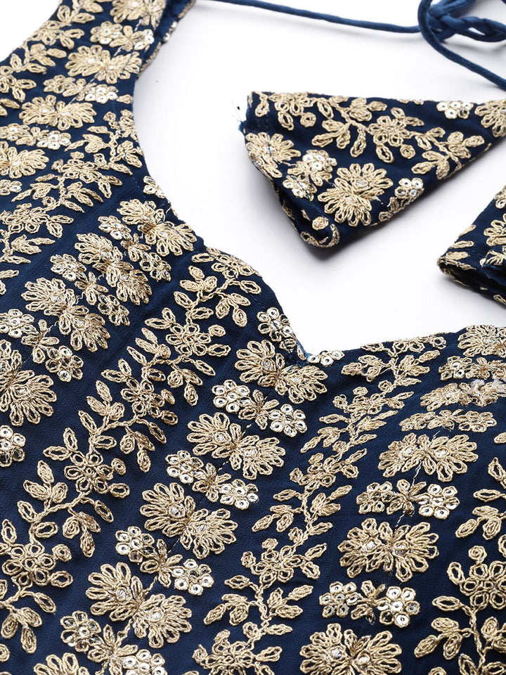 Heavy Gold Zari & Resham Work Peplum layerd Sharara Set