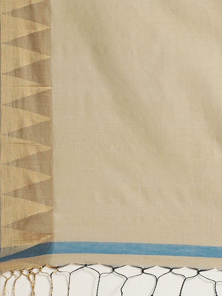 Deep Blue Venkatgiri Heritage of India Saree with Temple Weaving Border & Tassels