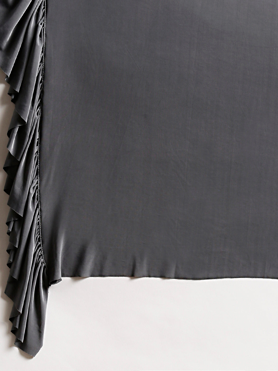 Draped Ruffled Pre-stitched Saree with Embellished Sequinned Crop Top Blouse