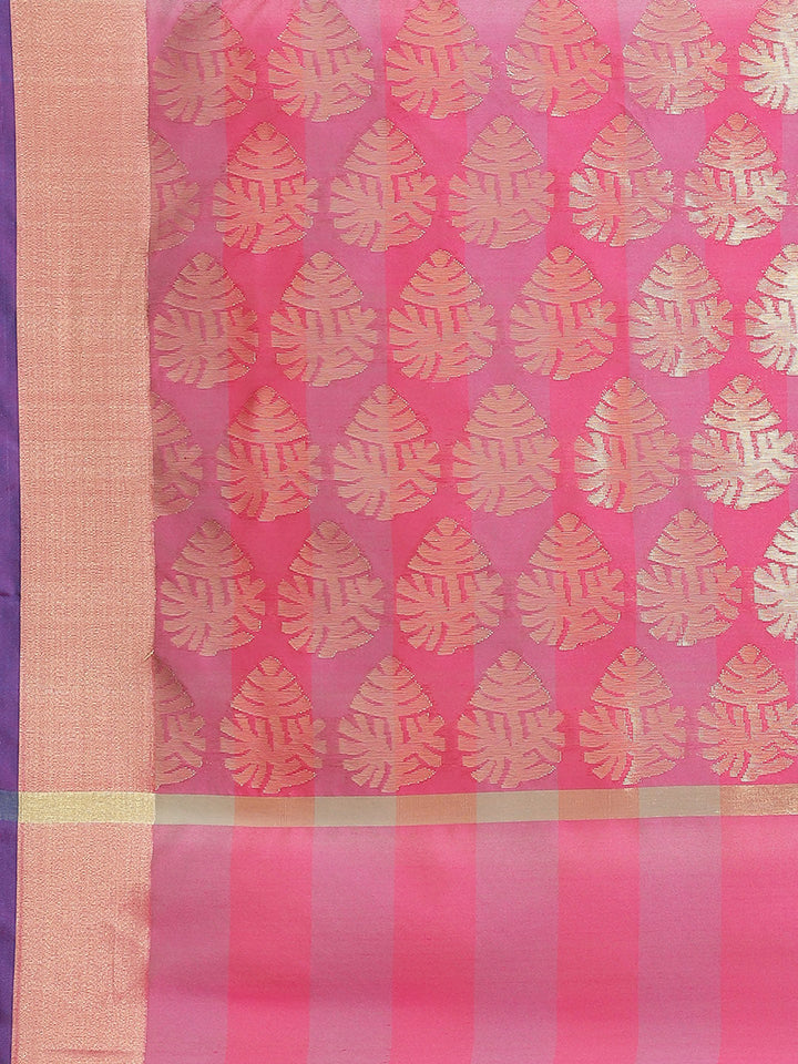 Mangalagiri Chanderi Silk Saree with Bright Checkered pattern and Zari Pallu