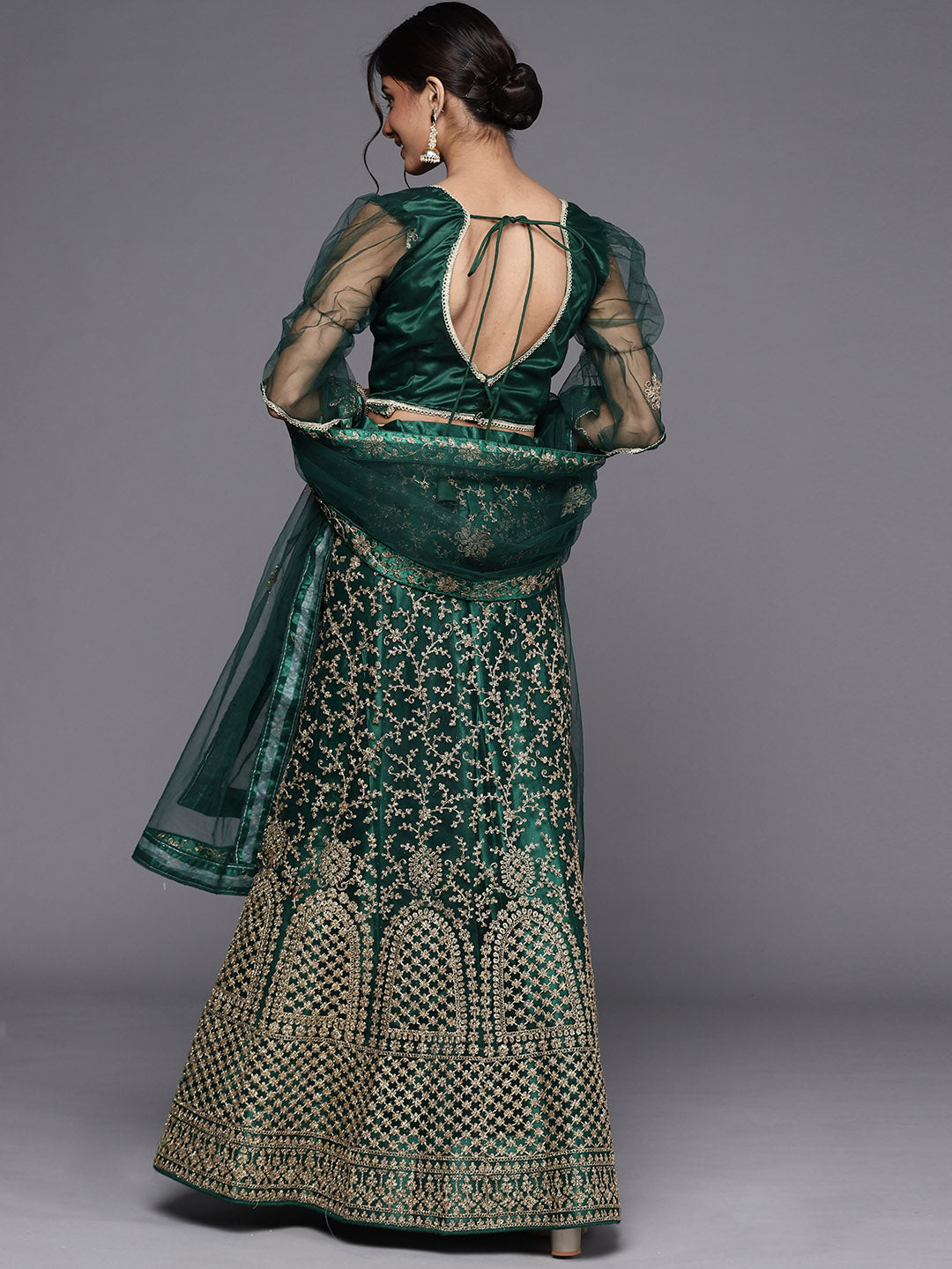 Jaal Gold Kasab Zari Embroidery Lehenga Choli Set