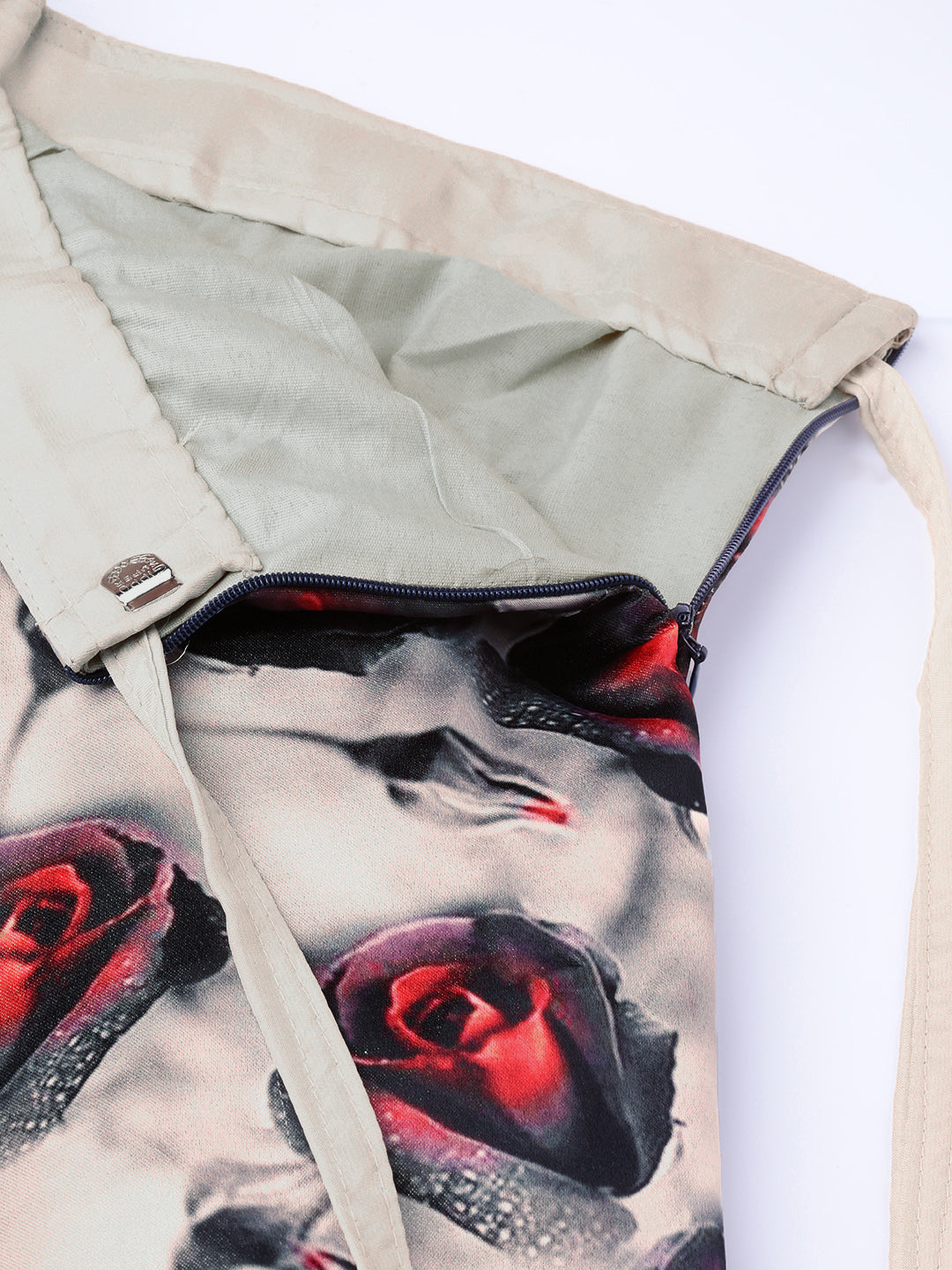 Rose Pattern Digital Print Lehenga with Banarasi Dupatta