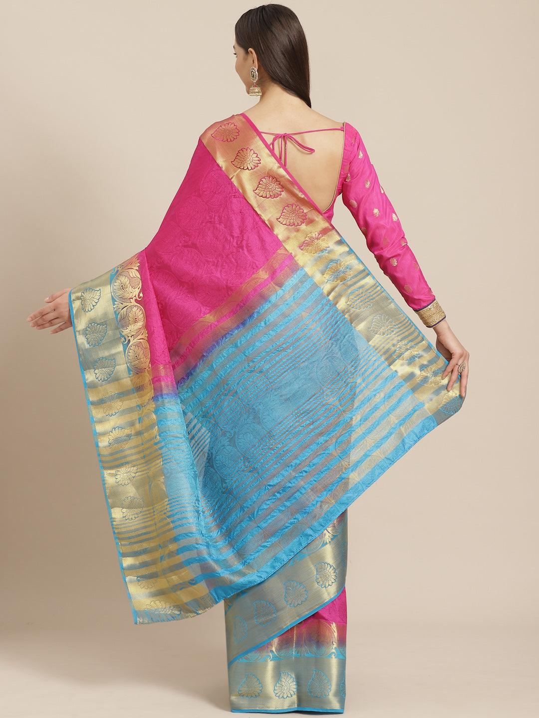 Banarasi Heritage Self Embossed Saree with Gold Zari, Paisley Motifs & Ombre dyeing
